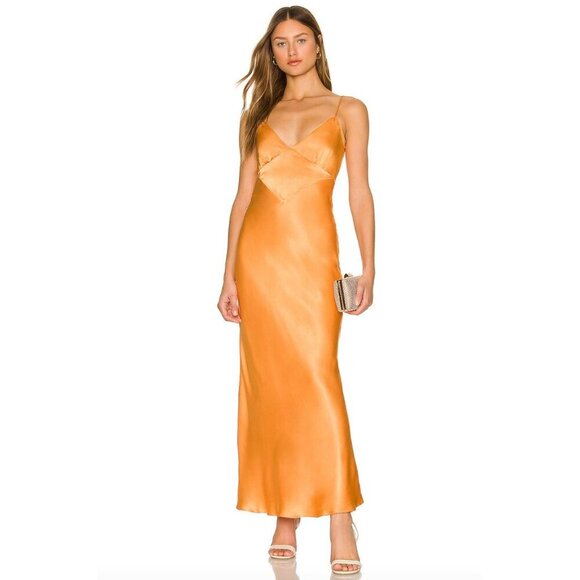 Bardot Dresses & Skirts - Bardot Malinda Satin Tie Back Slip Dress Tangerine Womens Size 6